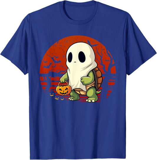 Halloween Turtle Ghost Pumpkin Costume Terrapin Tortoise T-Shirt - T-Shirt | Royal