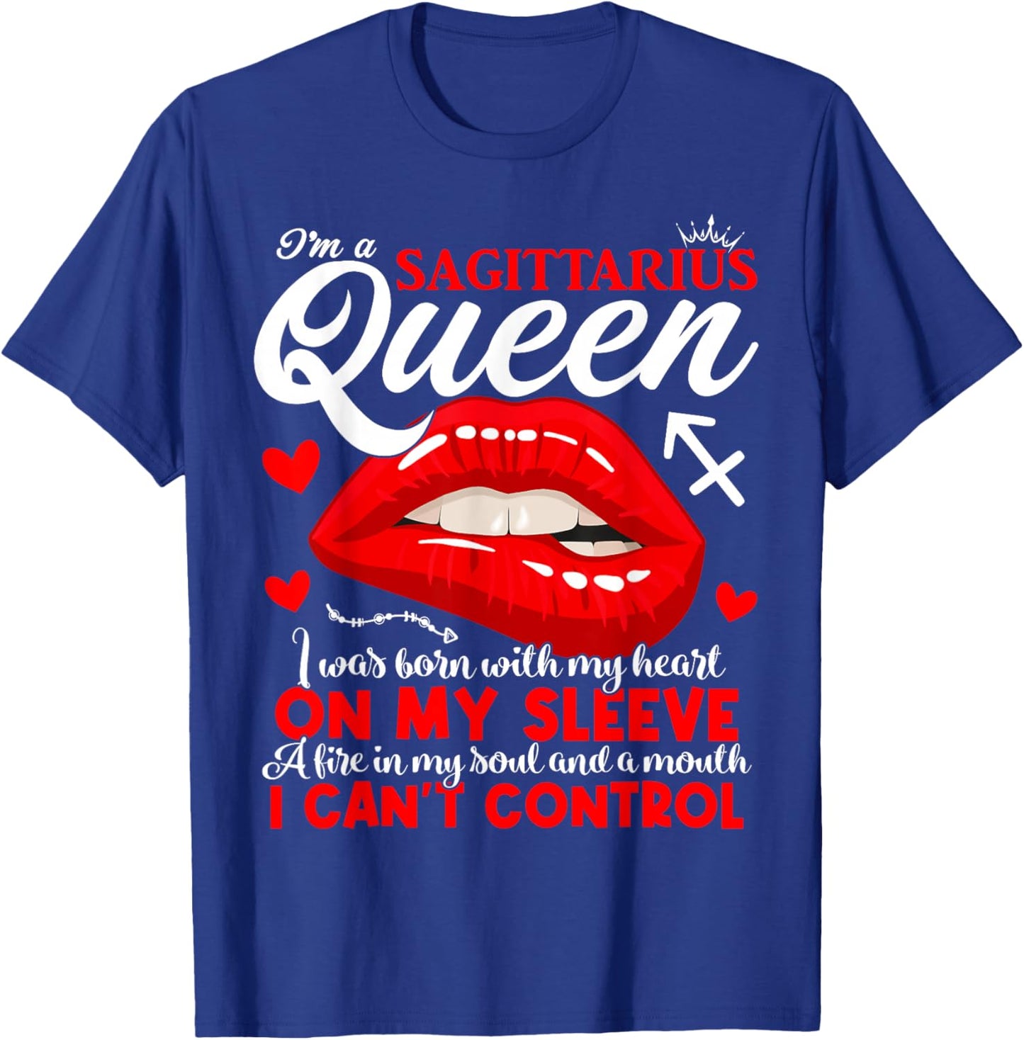 Sagittarius Queen Zodiac Sign Women Girls Lady Birthday T-Shirt - T-Shirt | Royal