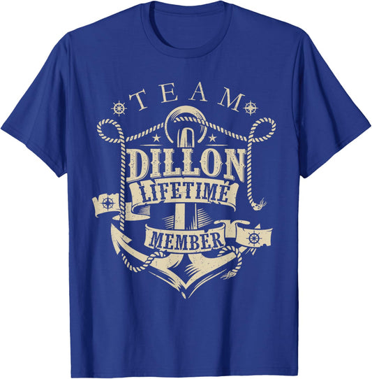 Team DILLON Lifetime Member Vintage DILLON Family Name T-Shirt - T-Shirt | Royal