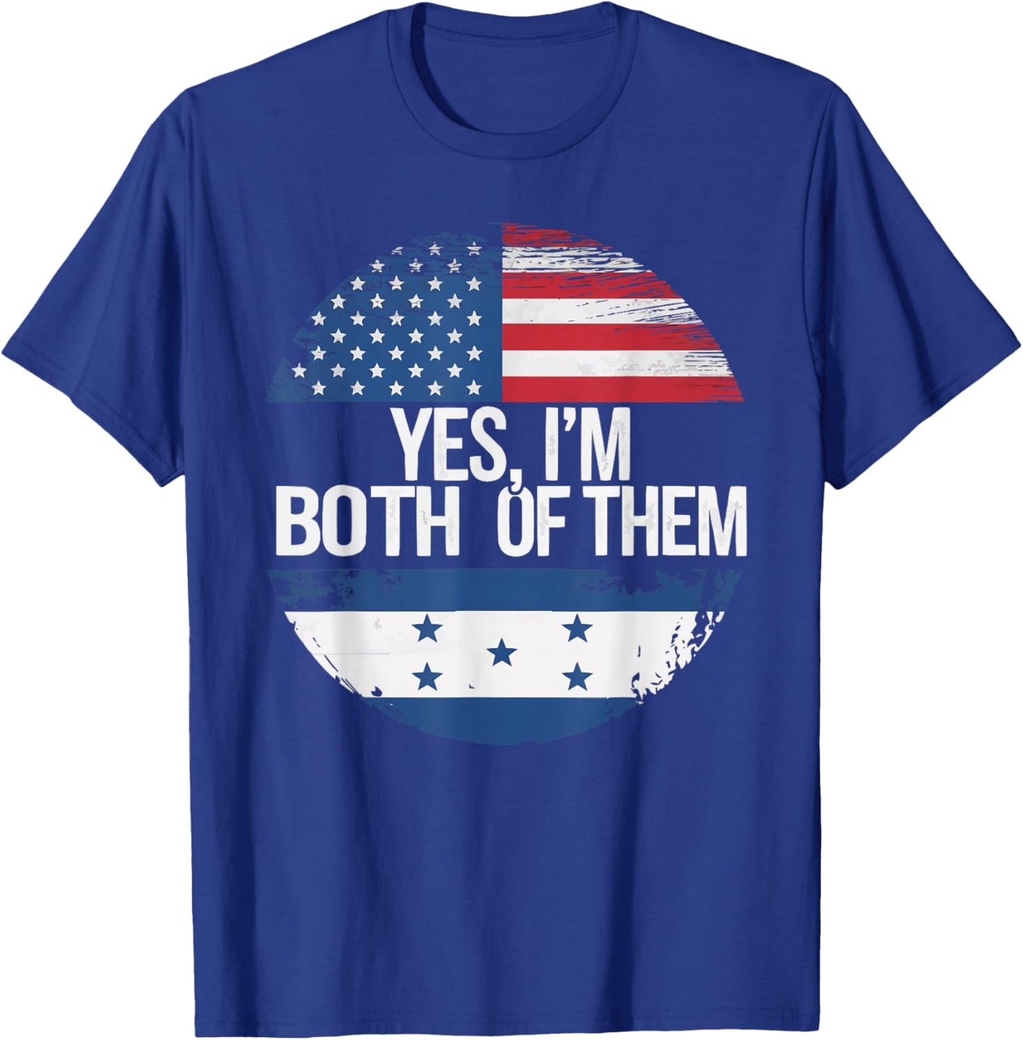 Half American Half Honduran USA Flag Honduras America T-Shirt - T-Shirt | Royal