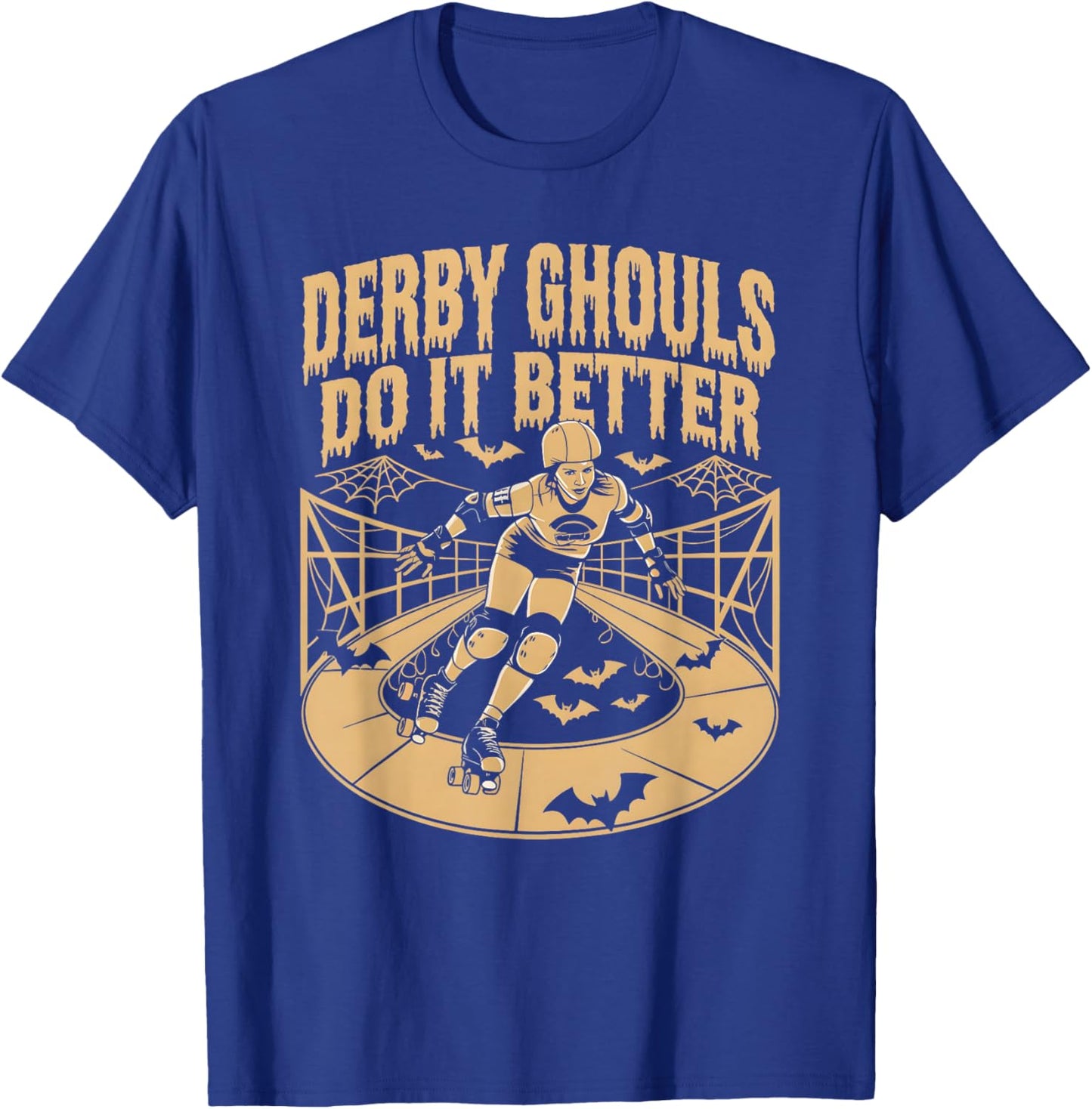 Spooky Roller Derby Enthusiasts -Adults Halloween Derby T-Shirt - T-Shirt | Royal