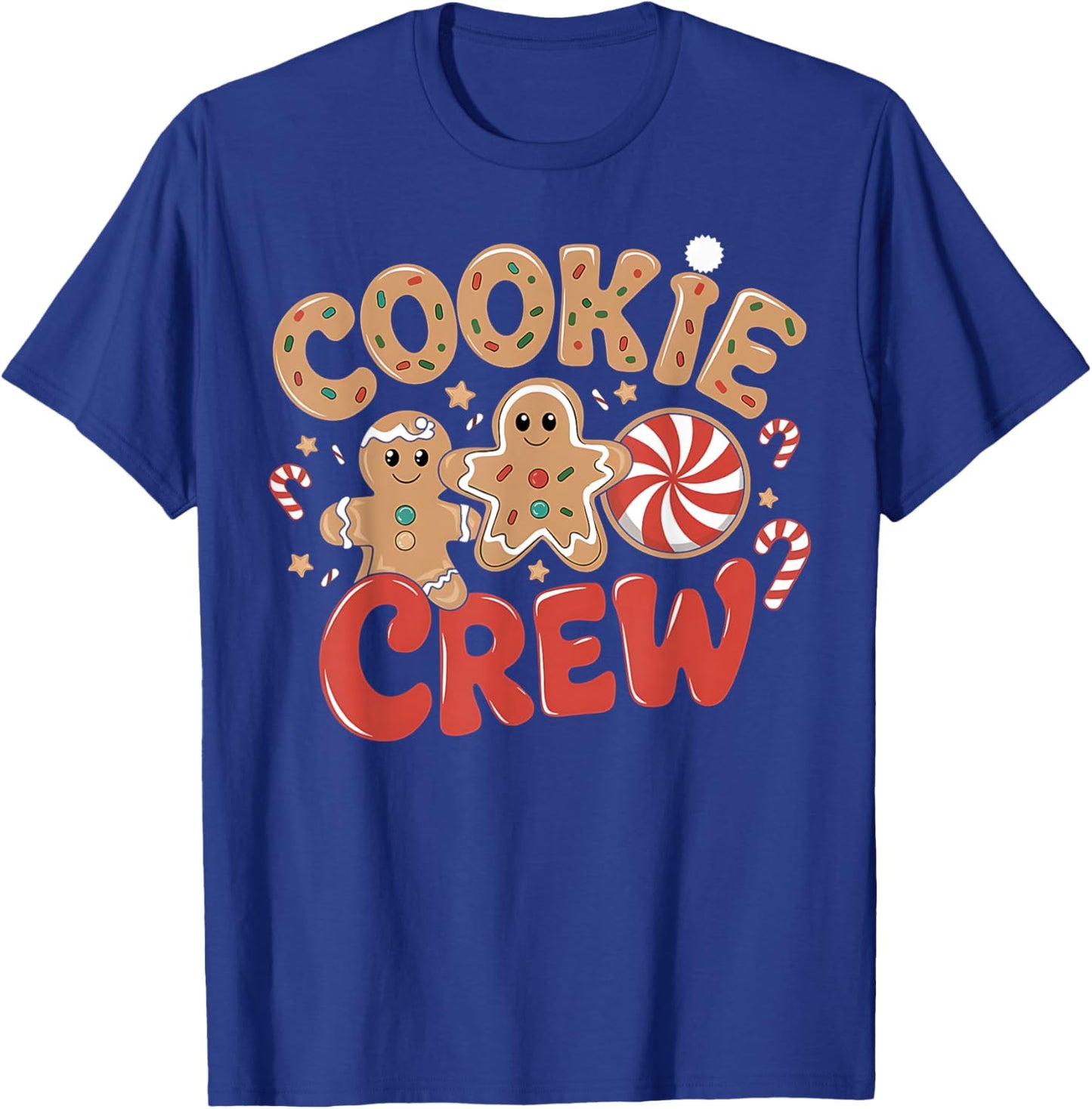 Cookie Crew Gingerbread Christmas Family Baking Team Holiday T-Shirt - T-Shirt | Royal
