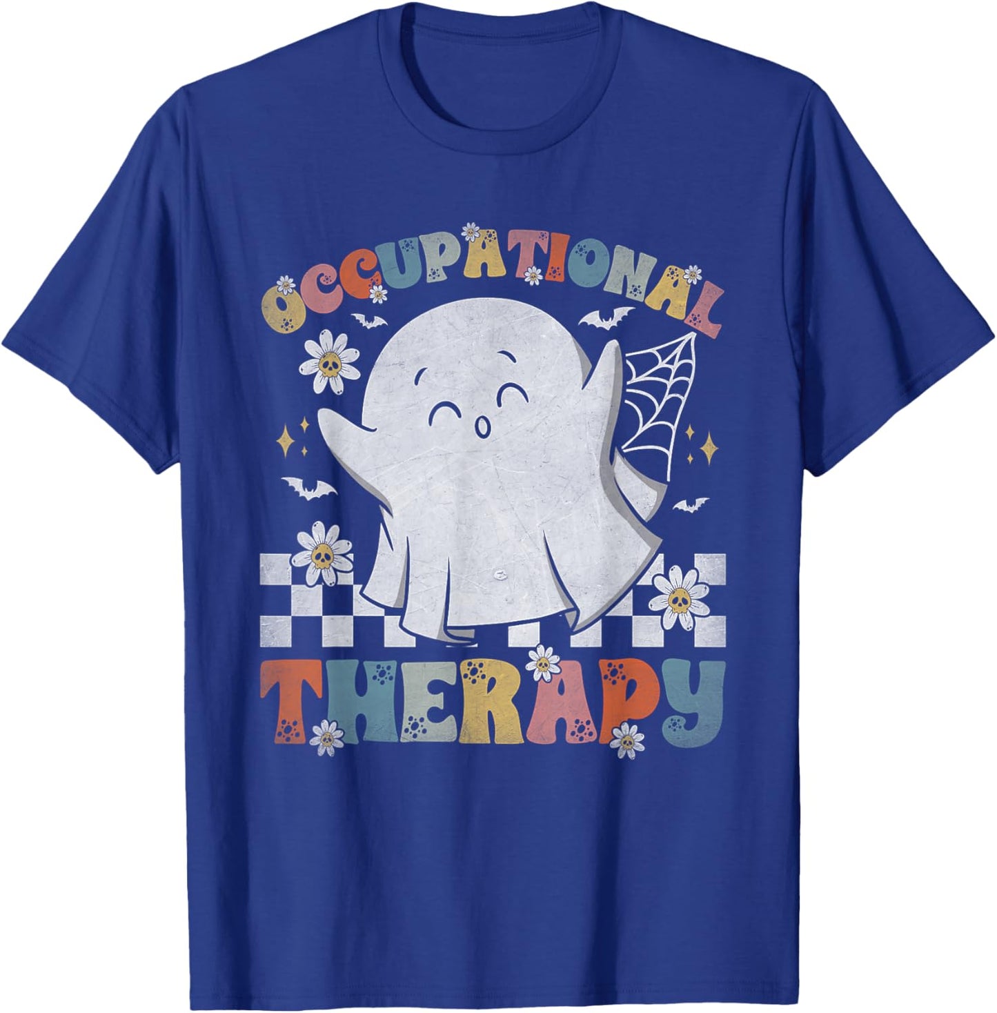 OT Occupational Therapy Halloween Retro Ghost OT Halloween T-Shirt - T-Shirt | Royal