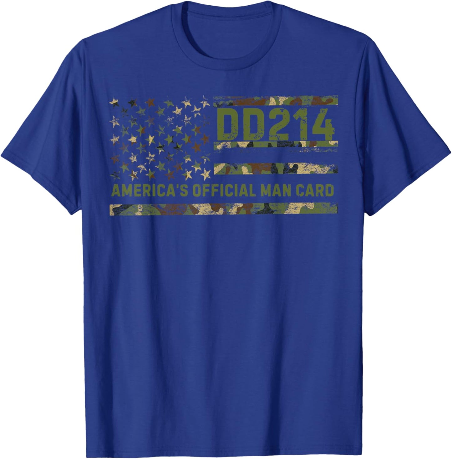 DD214 America’s Official Man Card Patriotic Veteran T-Shirt - T-Shirt | Royal