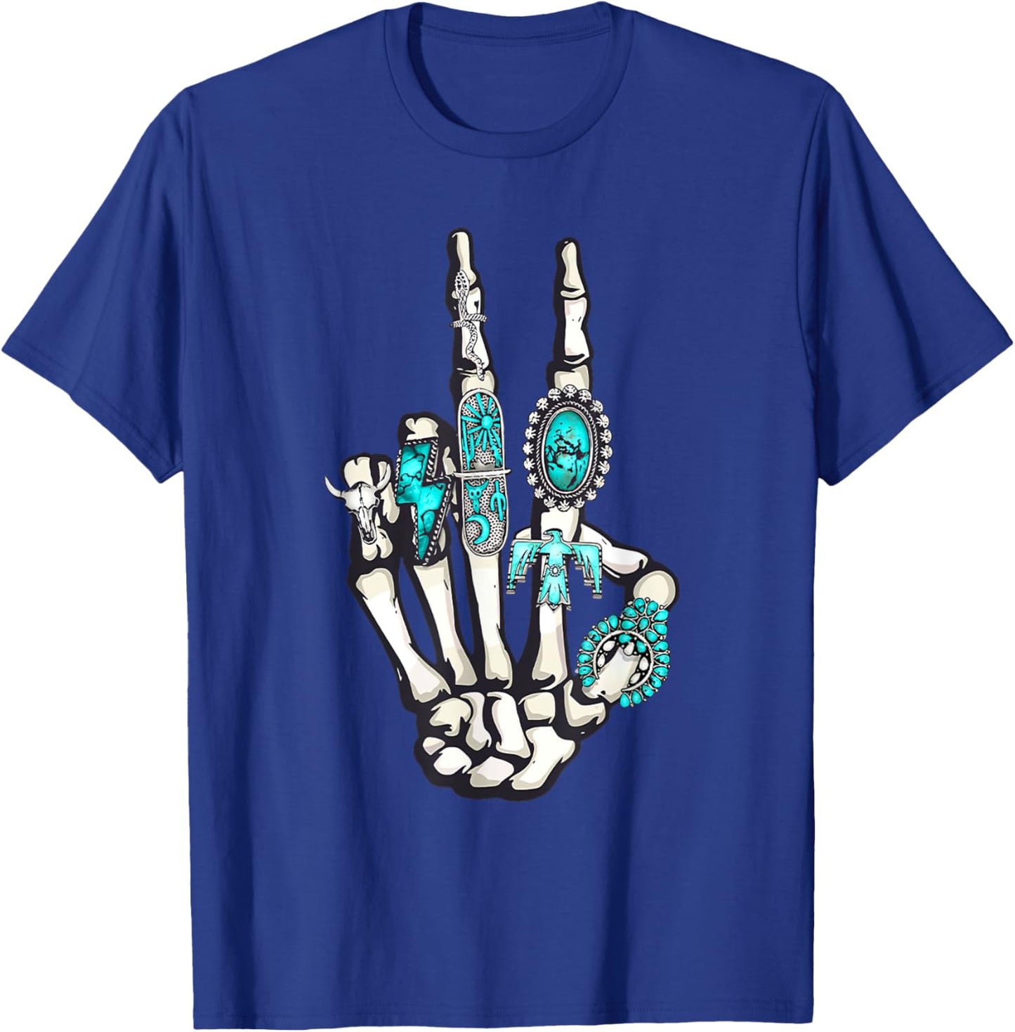 Concho Ring Skeleton T-Shirt - T-Shirt | Royal