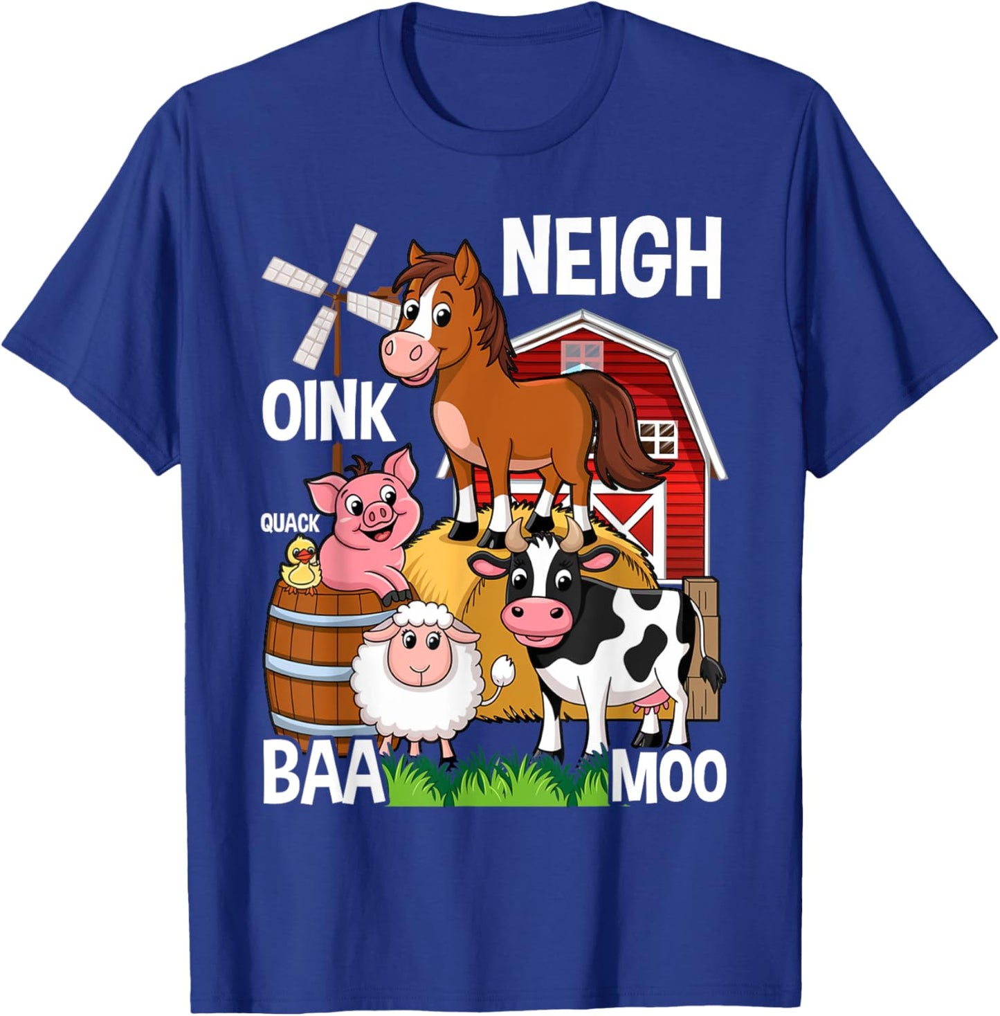 Cute Farm Animals With Sounds T-Shirt - T-Shirt | Royal