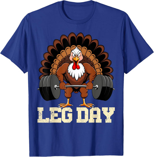 Turkey Lover Leg Day Weightlifting Gym Thanksgiving Vintage T-Shirt - T-Shirt | Royal