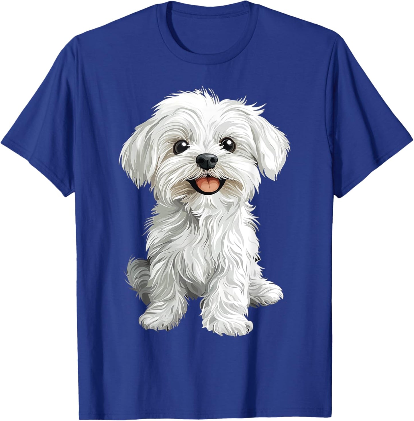 Maltese Dog Graphic Pet Illustration Maltese T-Shirt - T-Shirt | Royal