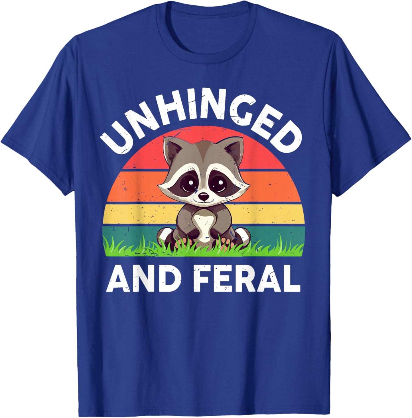 Raccoon Unhinged And Feral Toddler Boy Kid Funny Trash Panda T-Shirt - T-Shirt | Royal