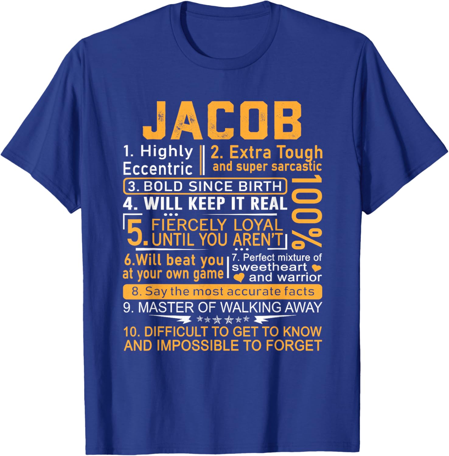 Jacob Name Shirt Personalized Jacob First Name T-Shirt - T-Shirt | Royal