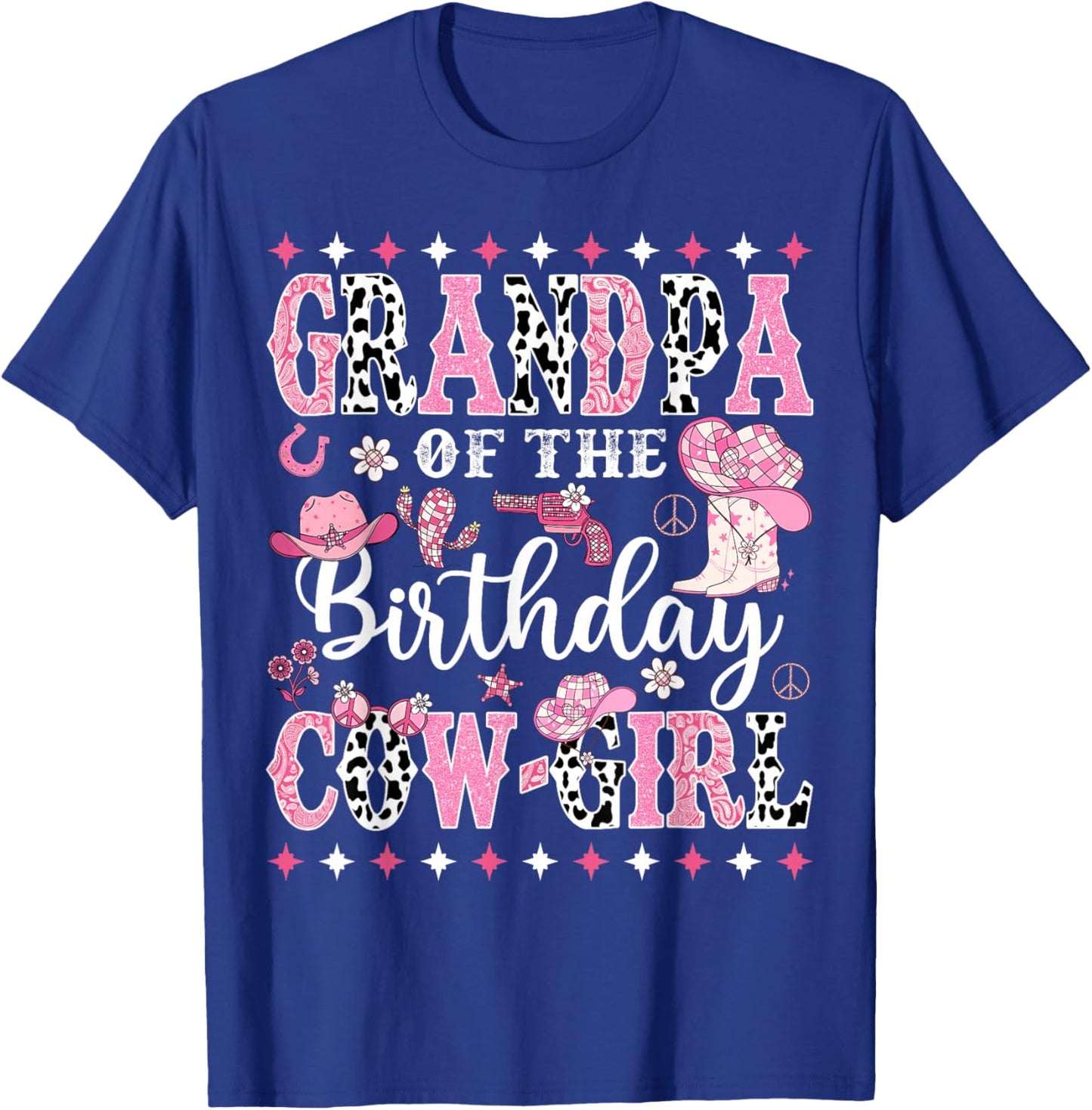 Grandpa Of The Birthday CowGirl Rodeo CowGirl Birthday T-Shirt - T-Shirt | Royal