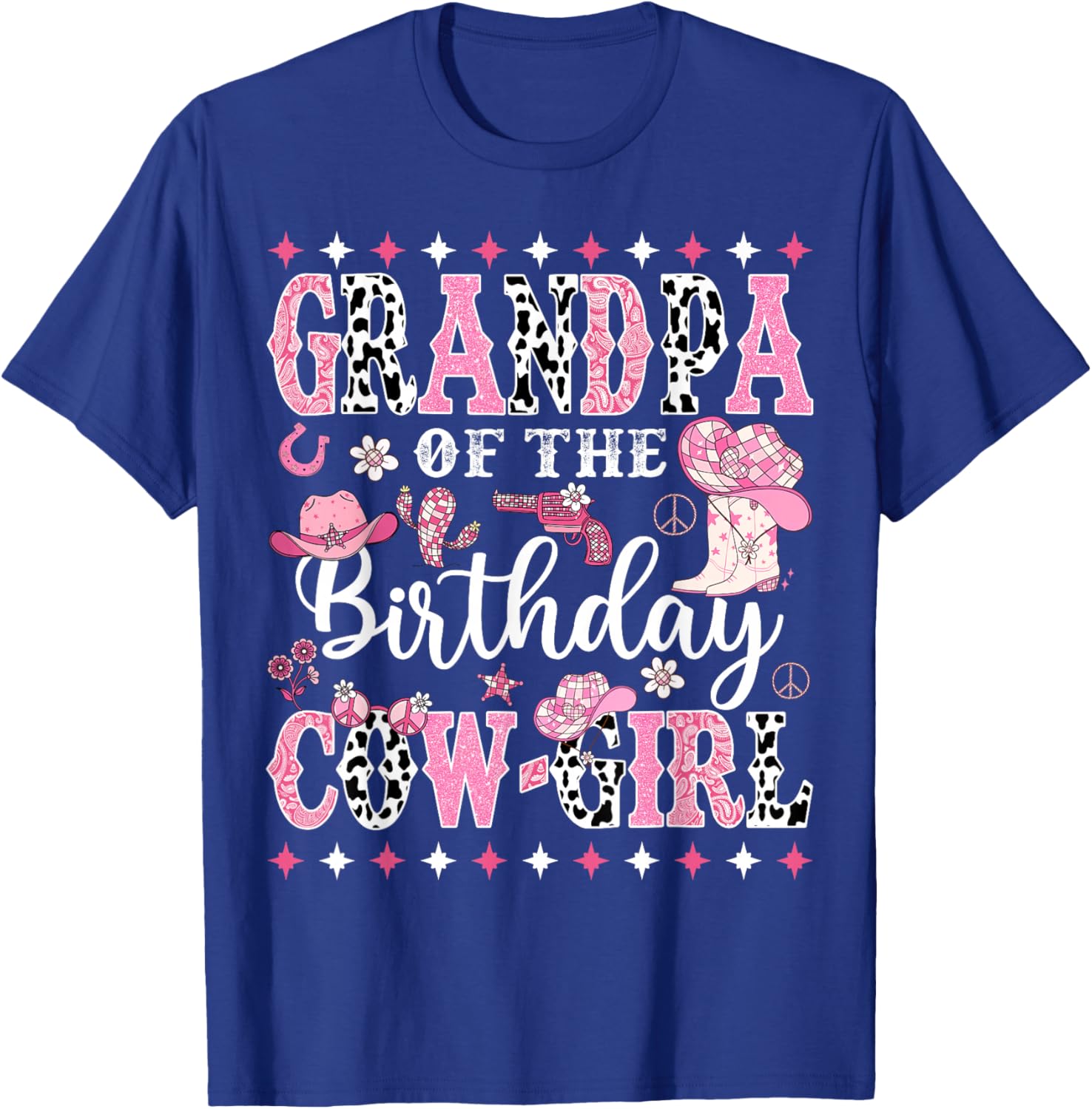 Grandpa Of The Birthday CowGirl Rodeo CowGirl Birthday T-Shirt - T-Shirt | Royal