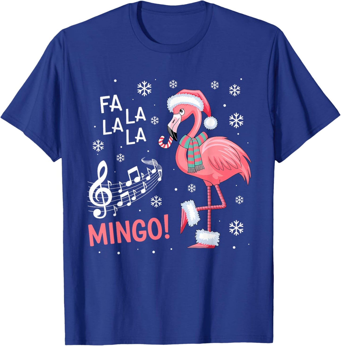 Fa La La Mingo Flamingo Candy Cane Christmas T-Shirt - T-Shirt | Royal