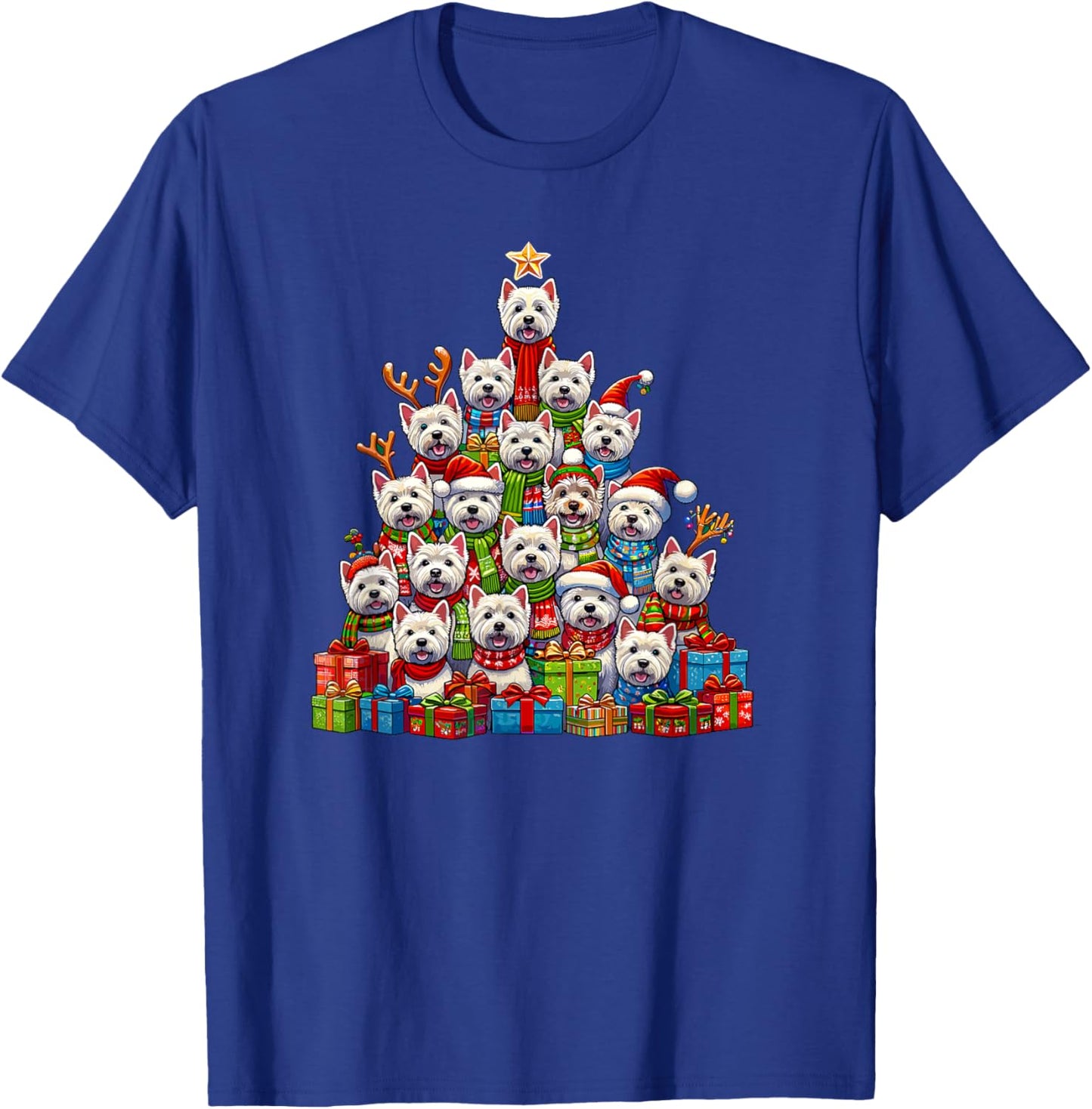 Christmas Tree West Highland White Terrier Westie T-Shirt - T-Shirt | Royal