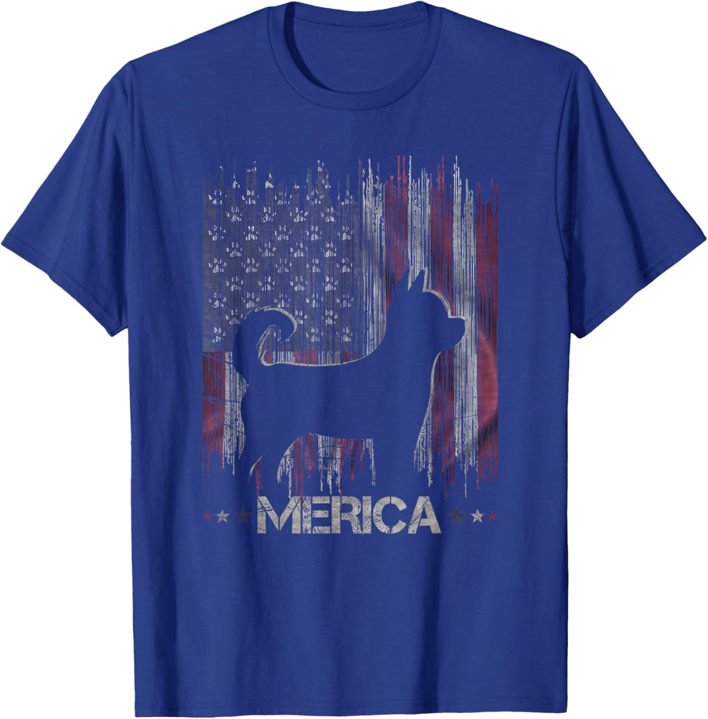 Vintage Chihuahua Dog, Merica Chihuahua Dog USA Flag Women Kids T-Shirt - T-Shirt | Royal
