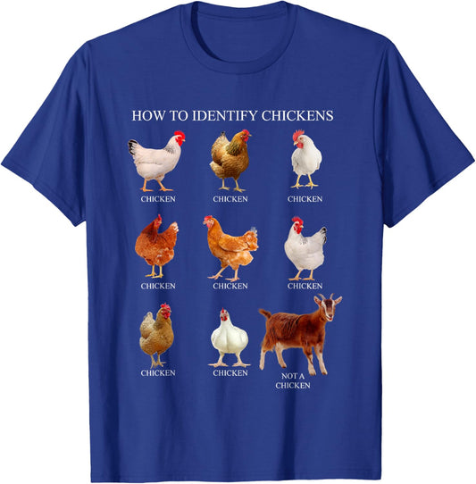 How To Identify Chickens Chicken -Adults, -Kids Black Small T-Shirt - T-Shirt | Royal