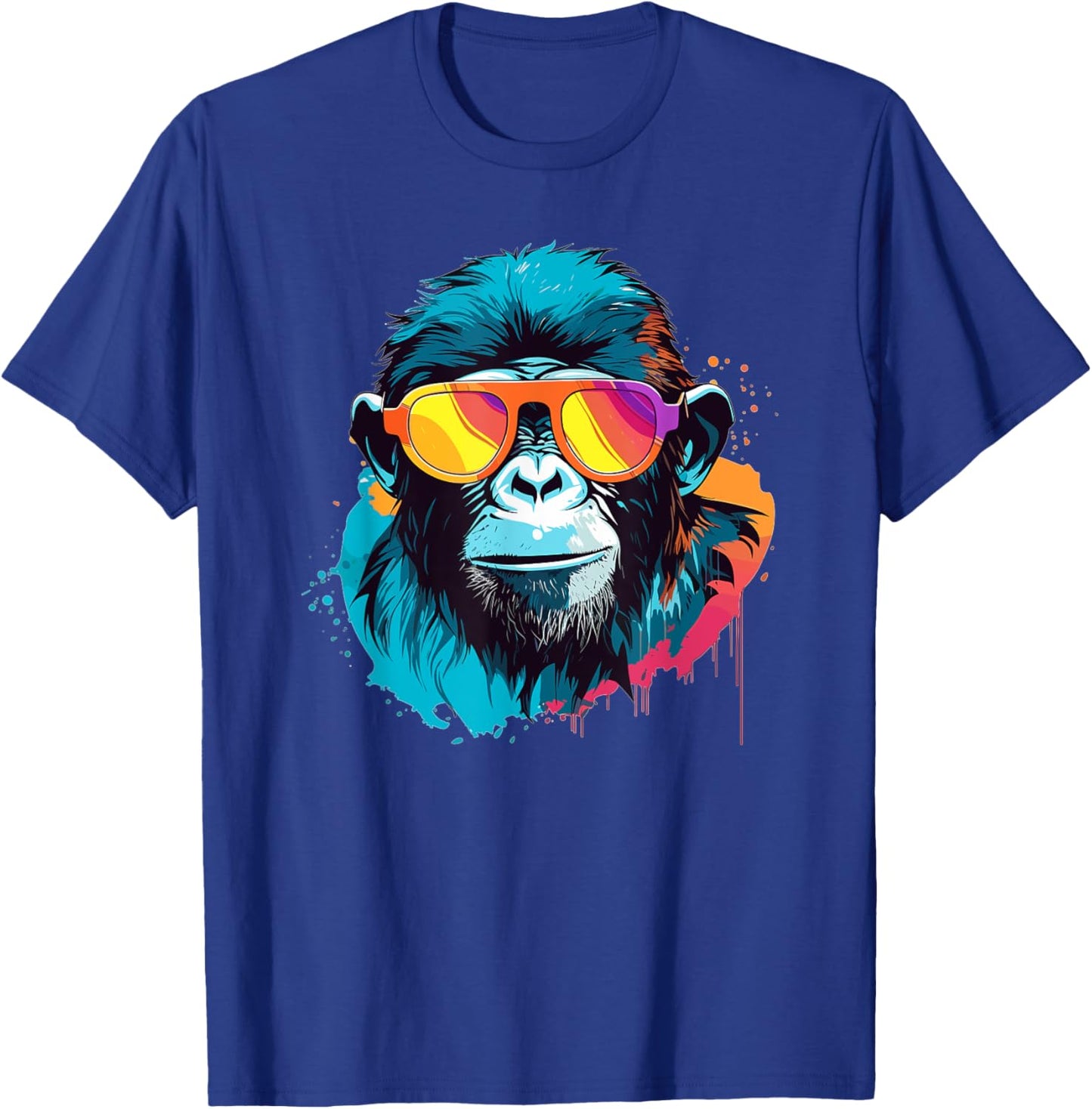 Chill Monkey with Sunglasses Swag T-Shirt - T-Shirt | Royal