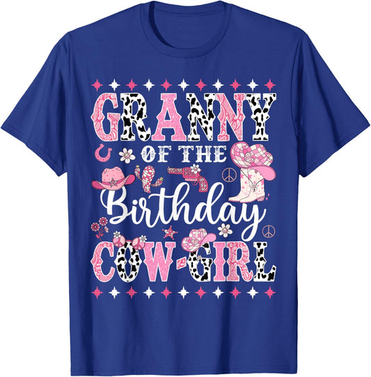 Granny Of The Birthday CowGirl Rodeo CowGirl Birthday T-Shirt - T-Shirt | Royal
