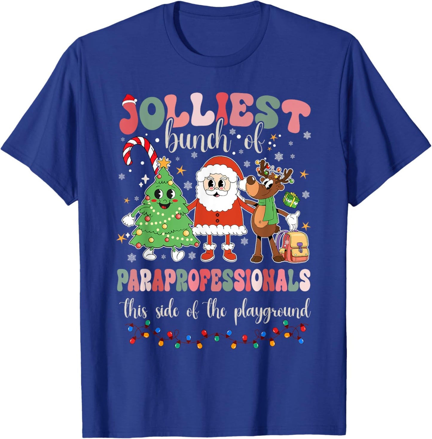 This Side Of The Playground Cute Merry Paras T-Shirt - T-Shirt | Royal