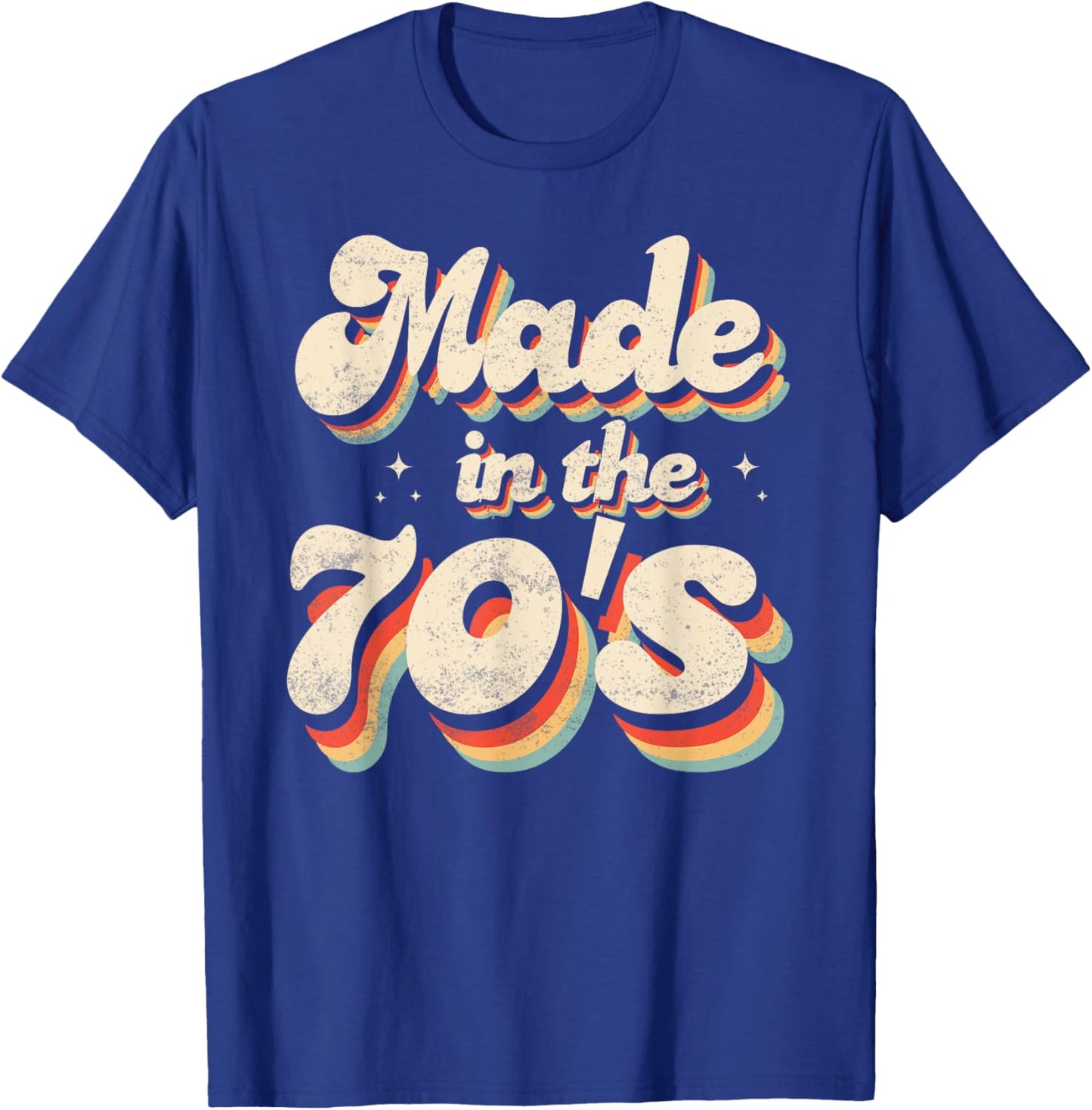 Retro Vintage 1970s Birthday Made in the 70s T-Shirt - T-Shirt | Royal