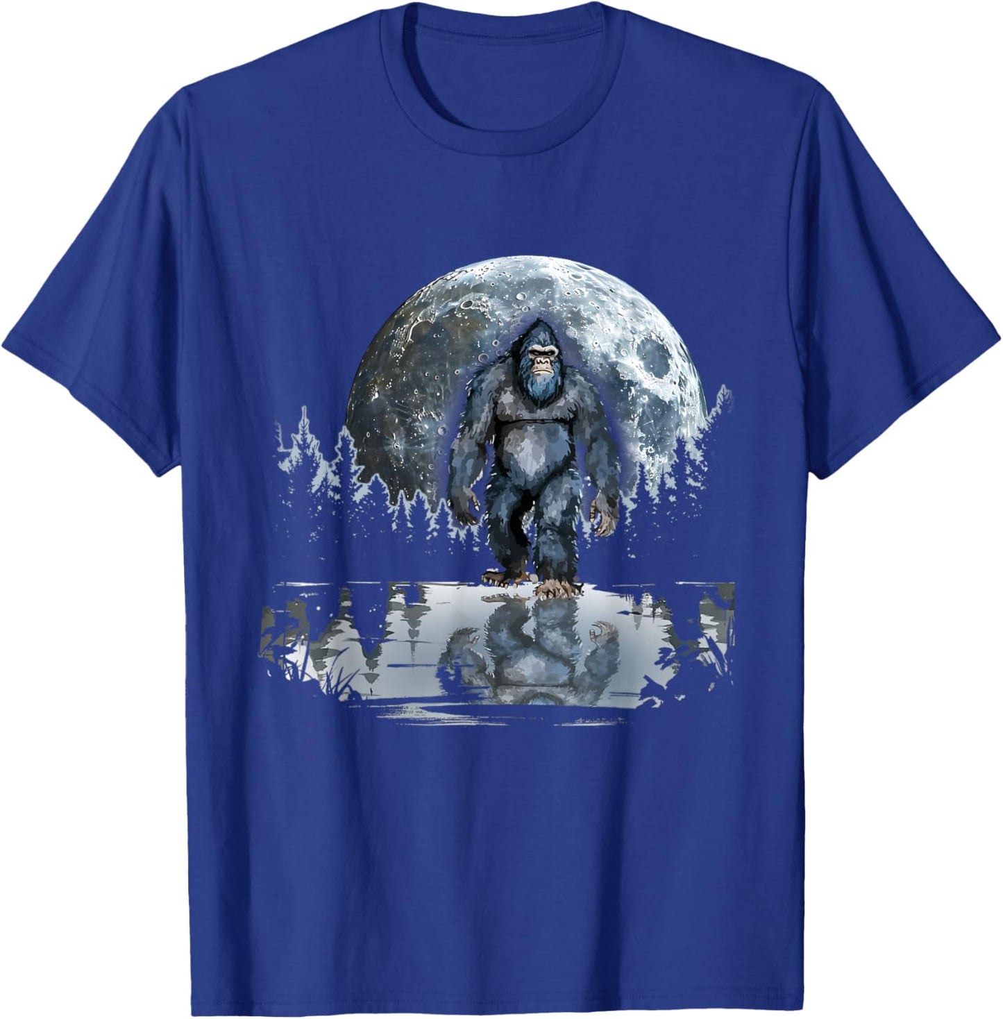 Bigfoot Sasquatch Full Moon In The Forest Women Kids T-Shirt - T-Shirt | Royal