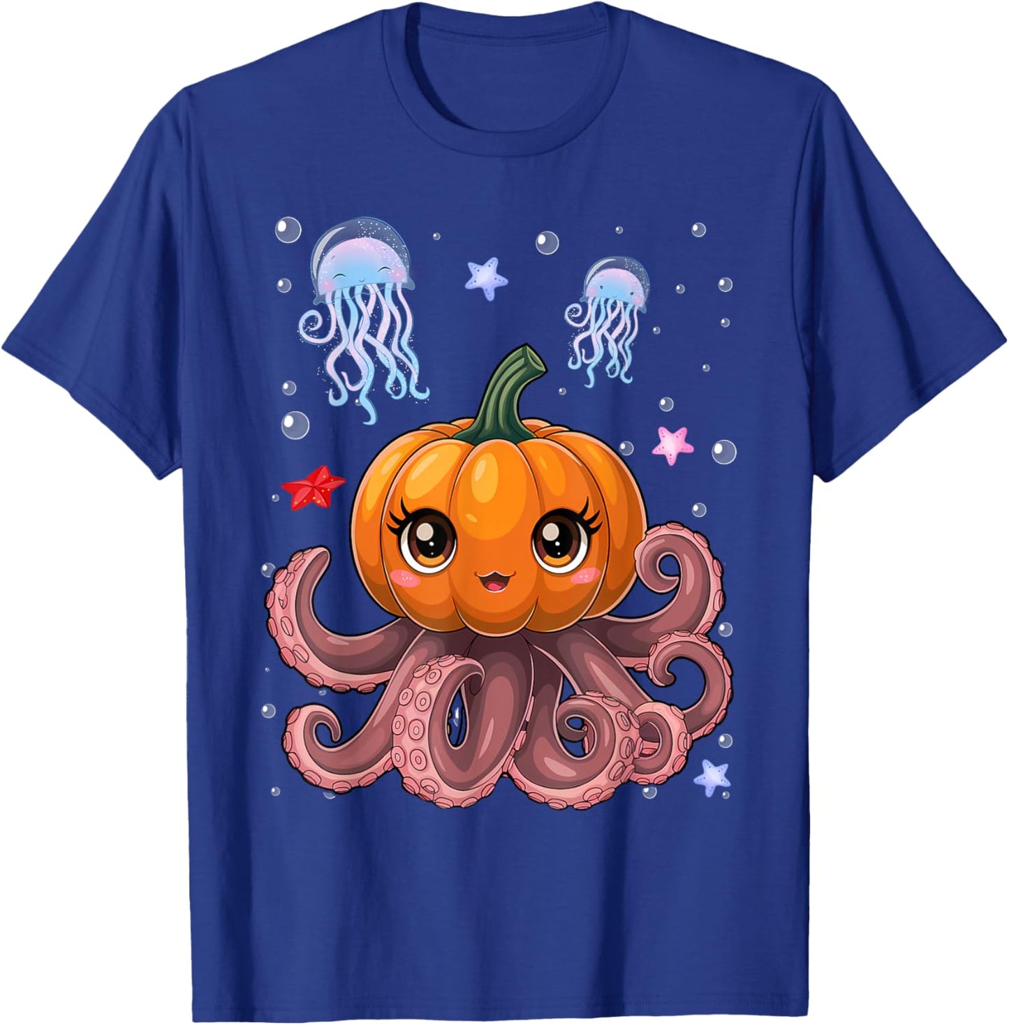 Vintage Octopus Pumpkin Lazy Halloween Party Costume Kids T-Shirt - T-Shirt | Royal