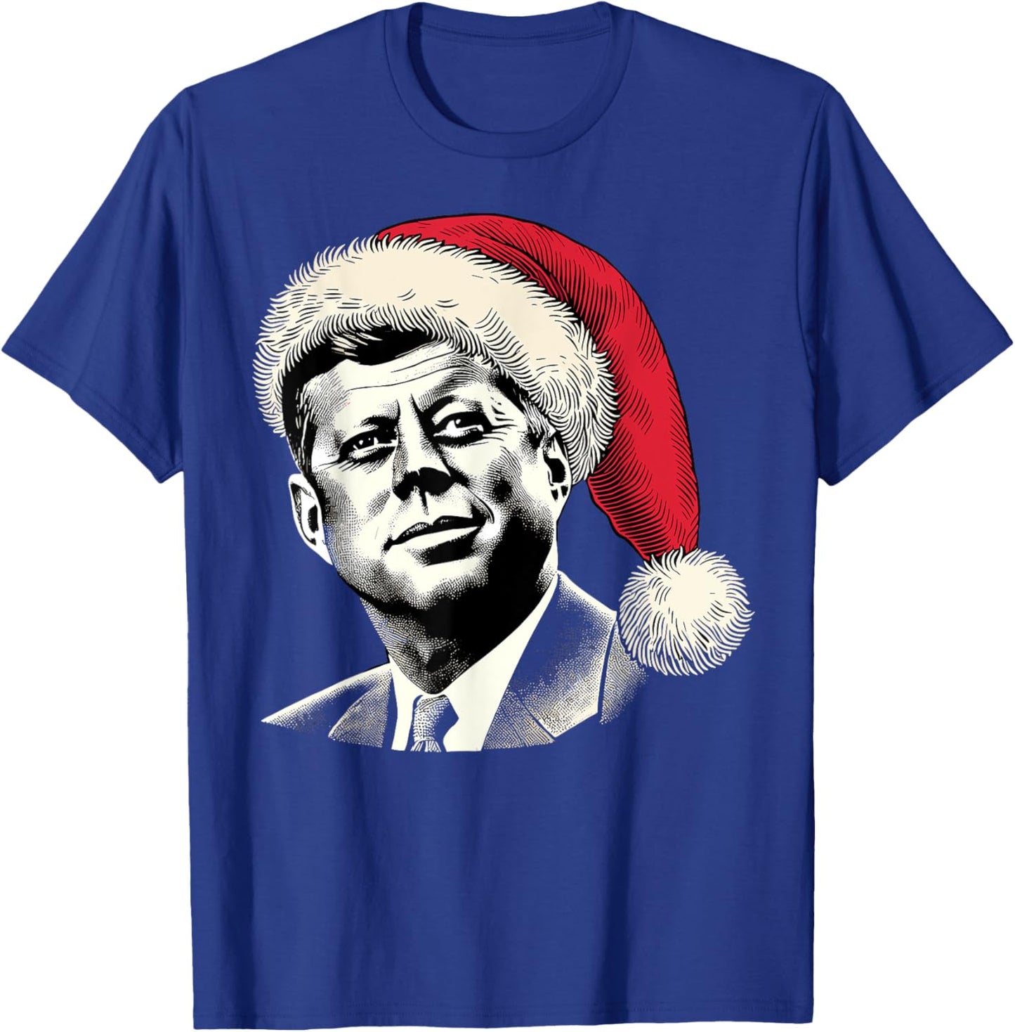 Patriotic Presidential Portrait Christmas JFK John F Kennedy T-Shirt - T-Shirt | Royal