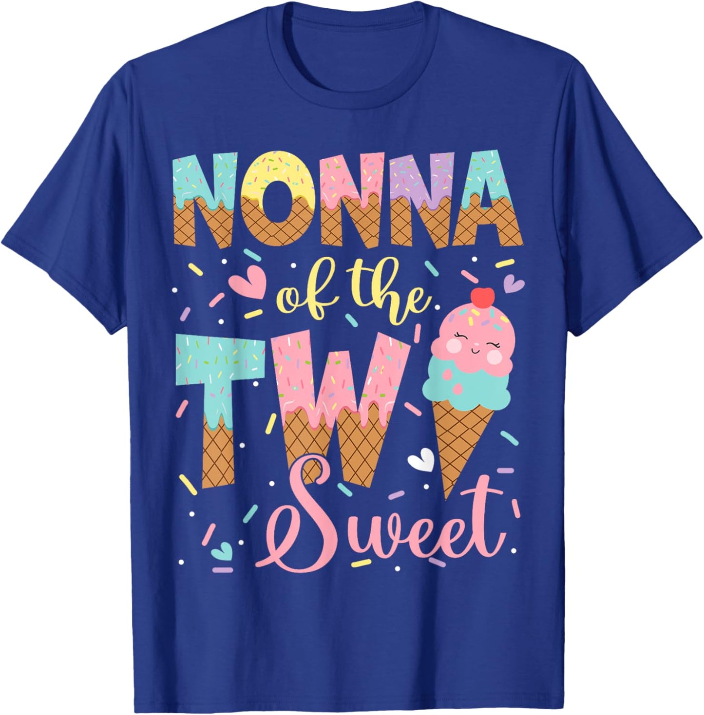 Nonna Of The Two Sweet 2Nd Birthday Girl Ice Cream T-Shirt - T-Shirt | Royal