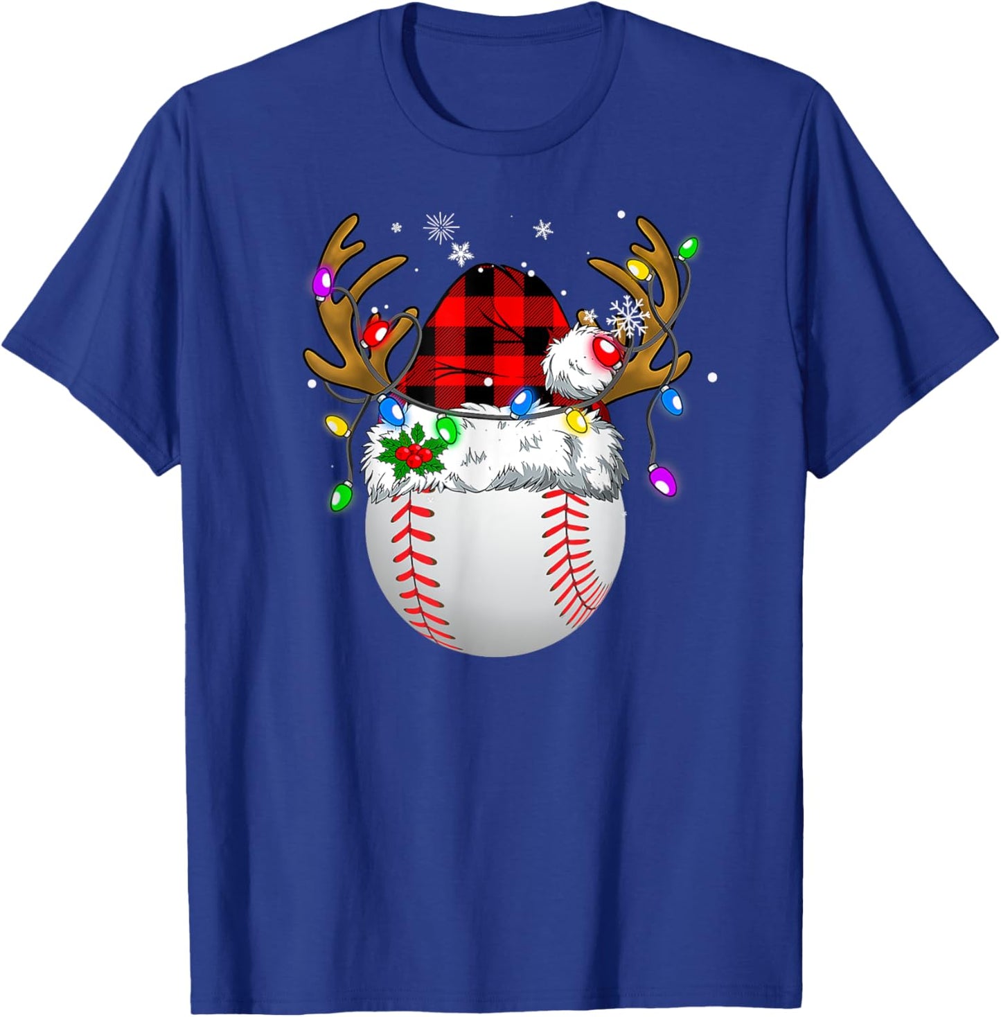 Baseball Santa Sports Men Boys Christmas Baseball Player T-Shirt - T-Shirt | Royal