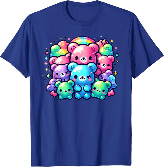 Cute Gummy Bear Rainbow Kawaii Aesthetic Teens Boys Girls T-Shirt - T-Shirt | Royal