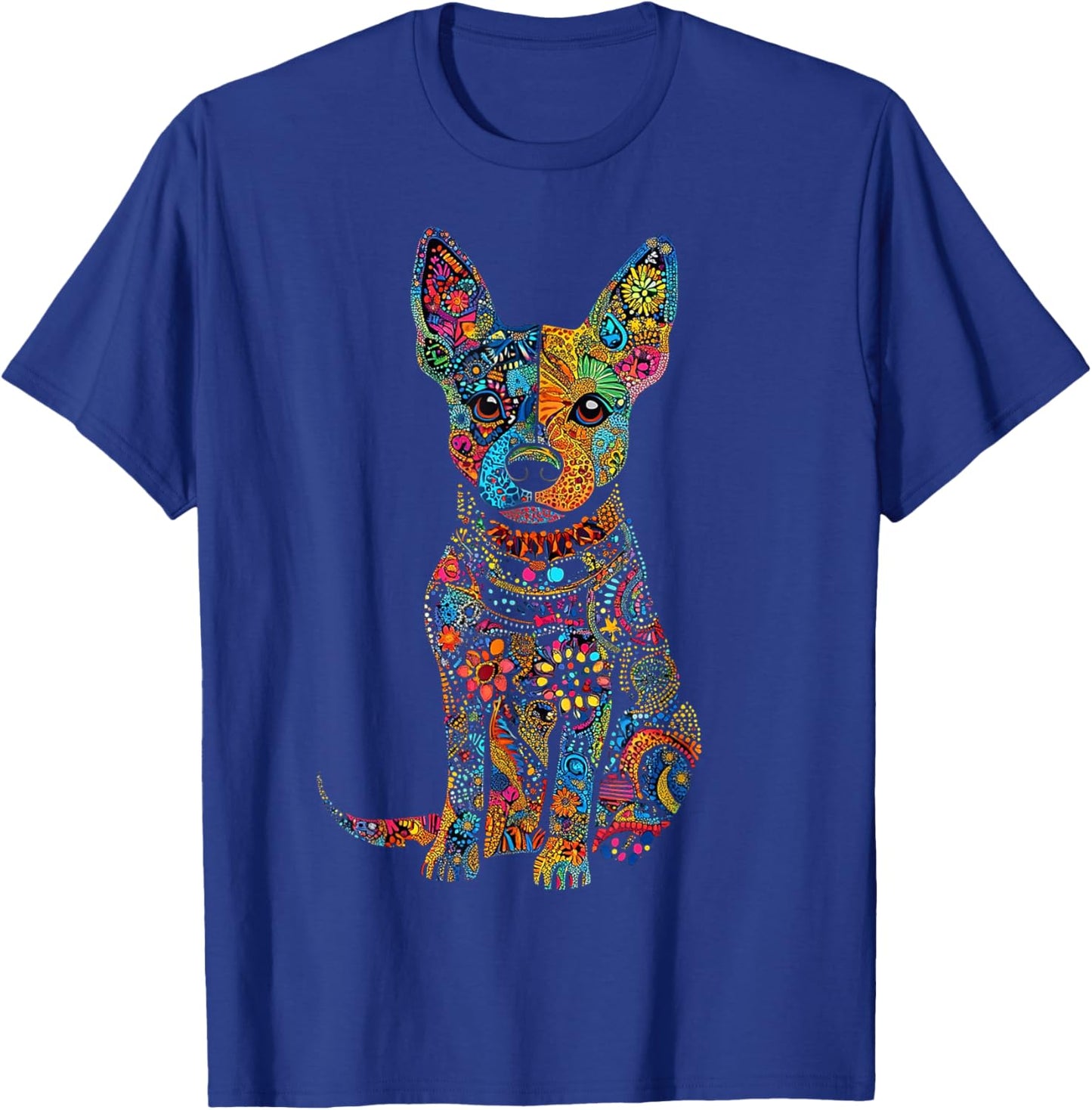 Cattle Dog Graphic Pet Illustration Mandala Cattle T-Shirt - T-Shirt | Royal