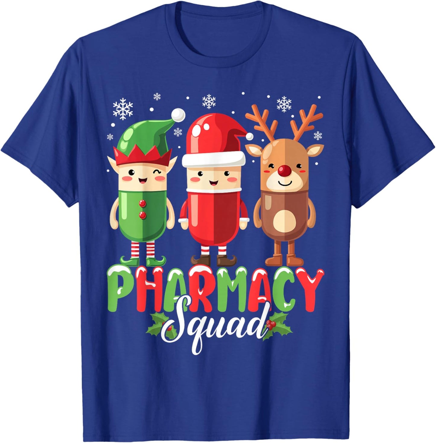 Pharmacy Squad Christmas Costume Funny Pills Pharmacist T-Shirt - T-Shirt | Royal