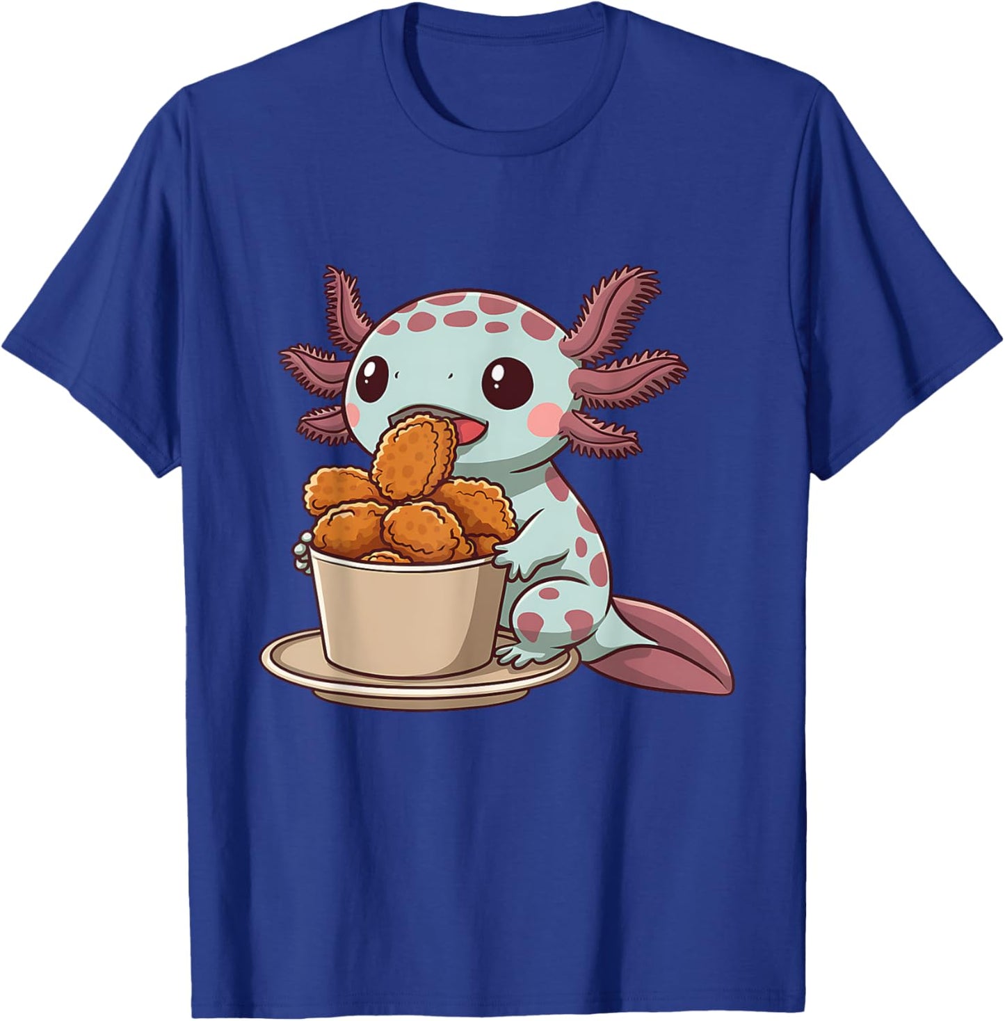 Cute Axolotl Kawaii Animal Lover Print -Adults and Kids Black Small Modern Cartoon Animal Themed T-Shirt - T-Shirt | Royal