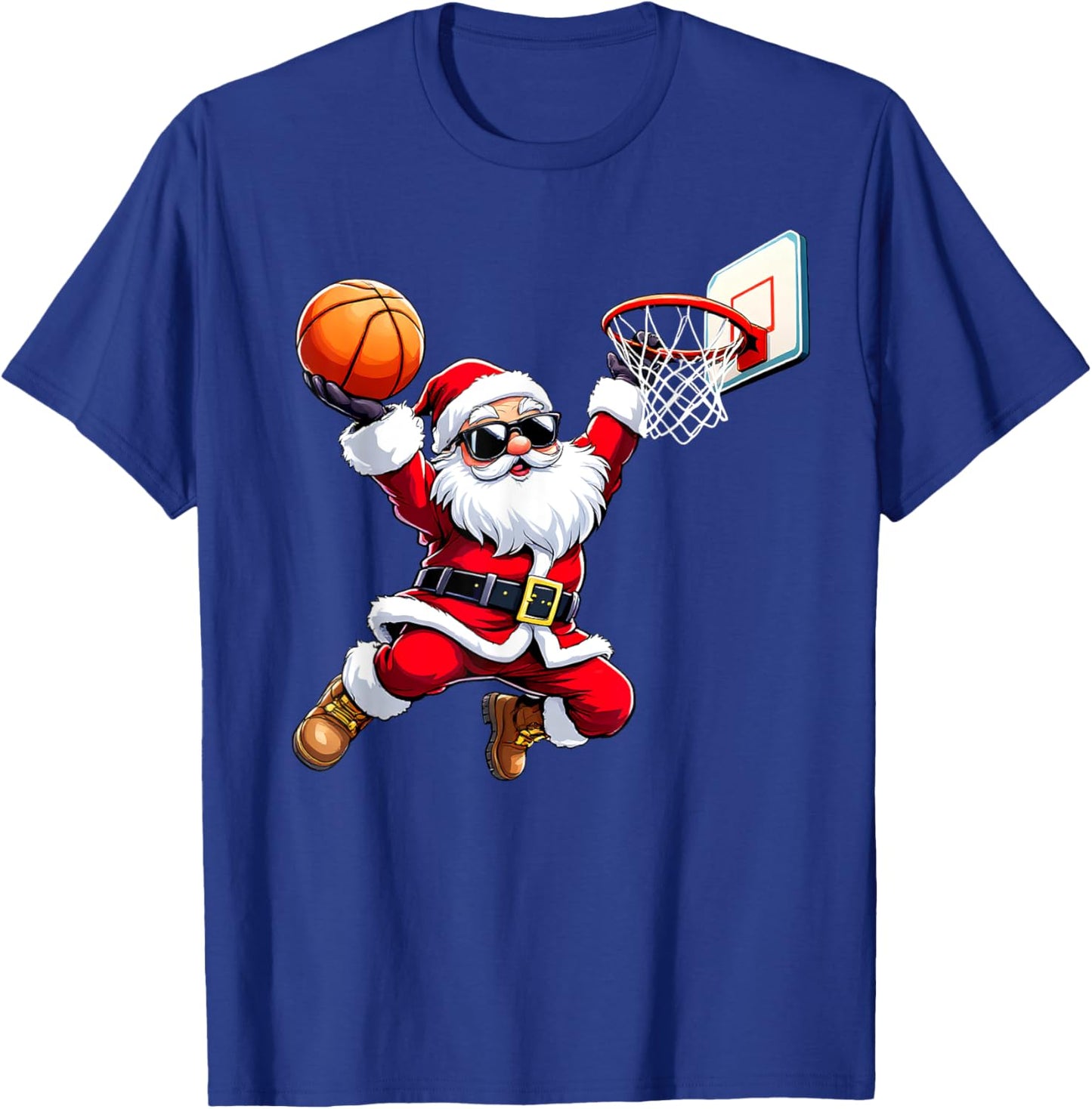 Christmas Santa Claus Dunking A Basketball Boys Kids T-Shirt - T-Shirt | Royal