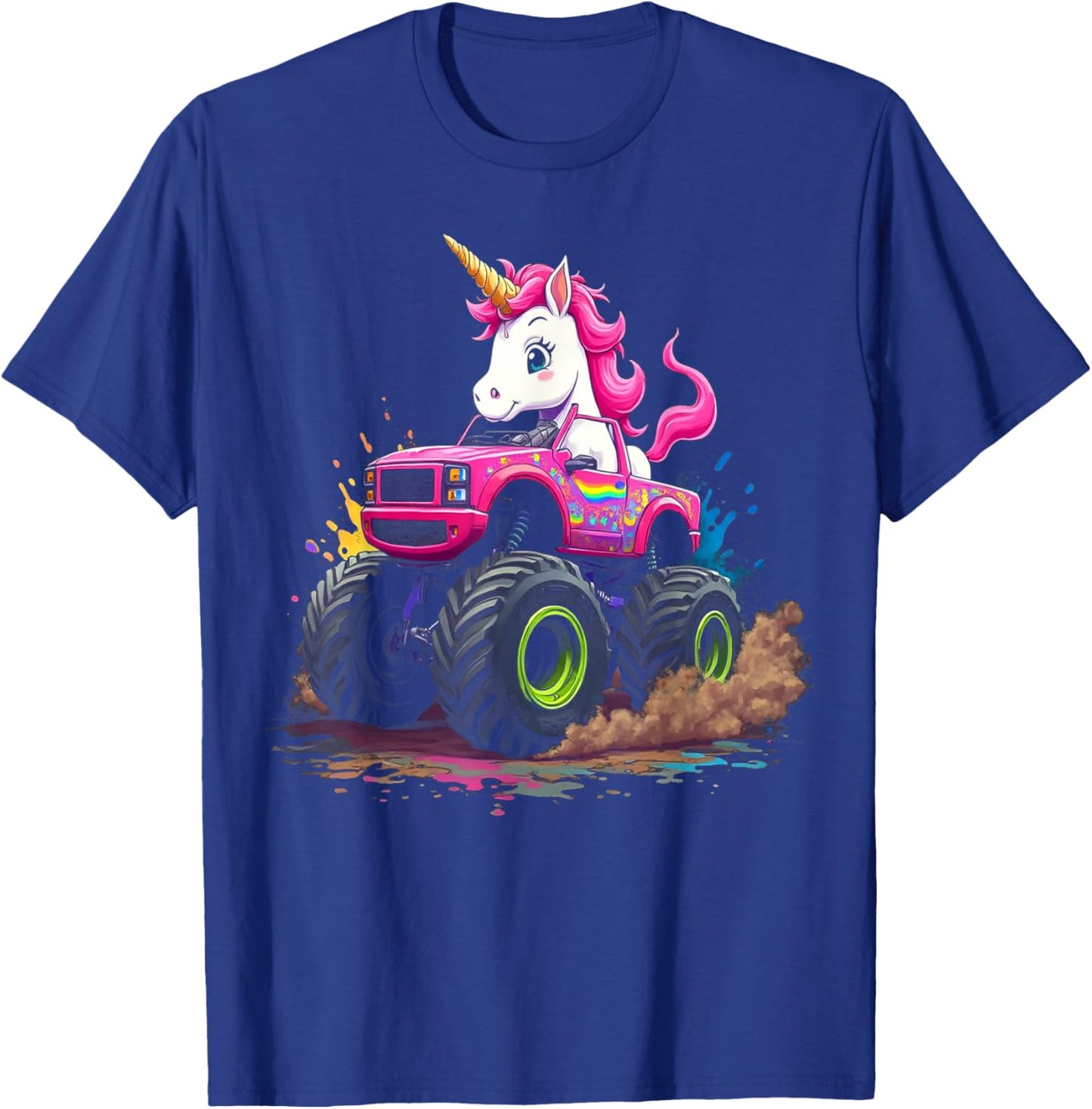 Monster Truck Unicorn Birthday Party Monster Truck Girl T-Shirt - T-Shirt | Royal