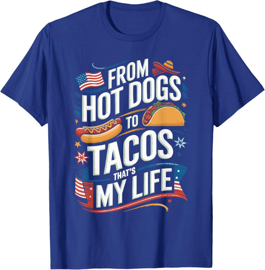 Half American Half Mexican USA Flag Mexico America T-Shirt - T-Shirt | Royal