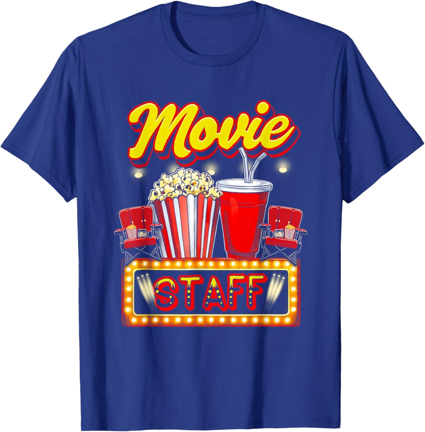 Movie Staff Party Night Behind Scenes Awesomeness Popcorn T-Shirt - T-Shirt | Royal