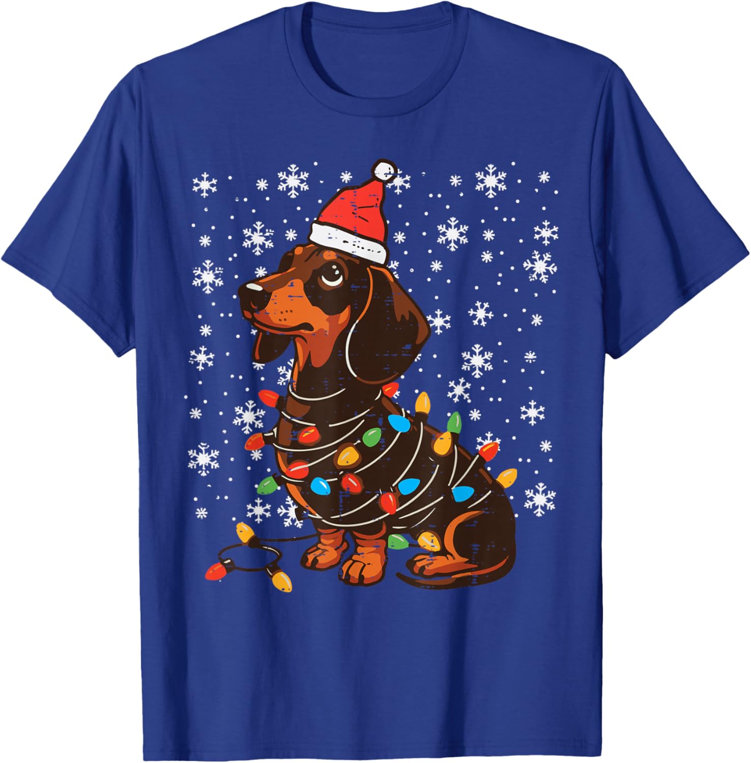Christmas Dog Dachshund Santa Xmas Wiener Women Men Kids T-Shirt - T-Shirt | Royal
