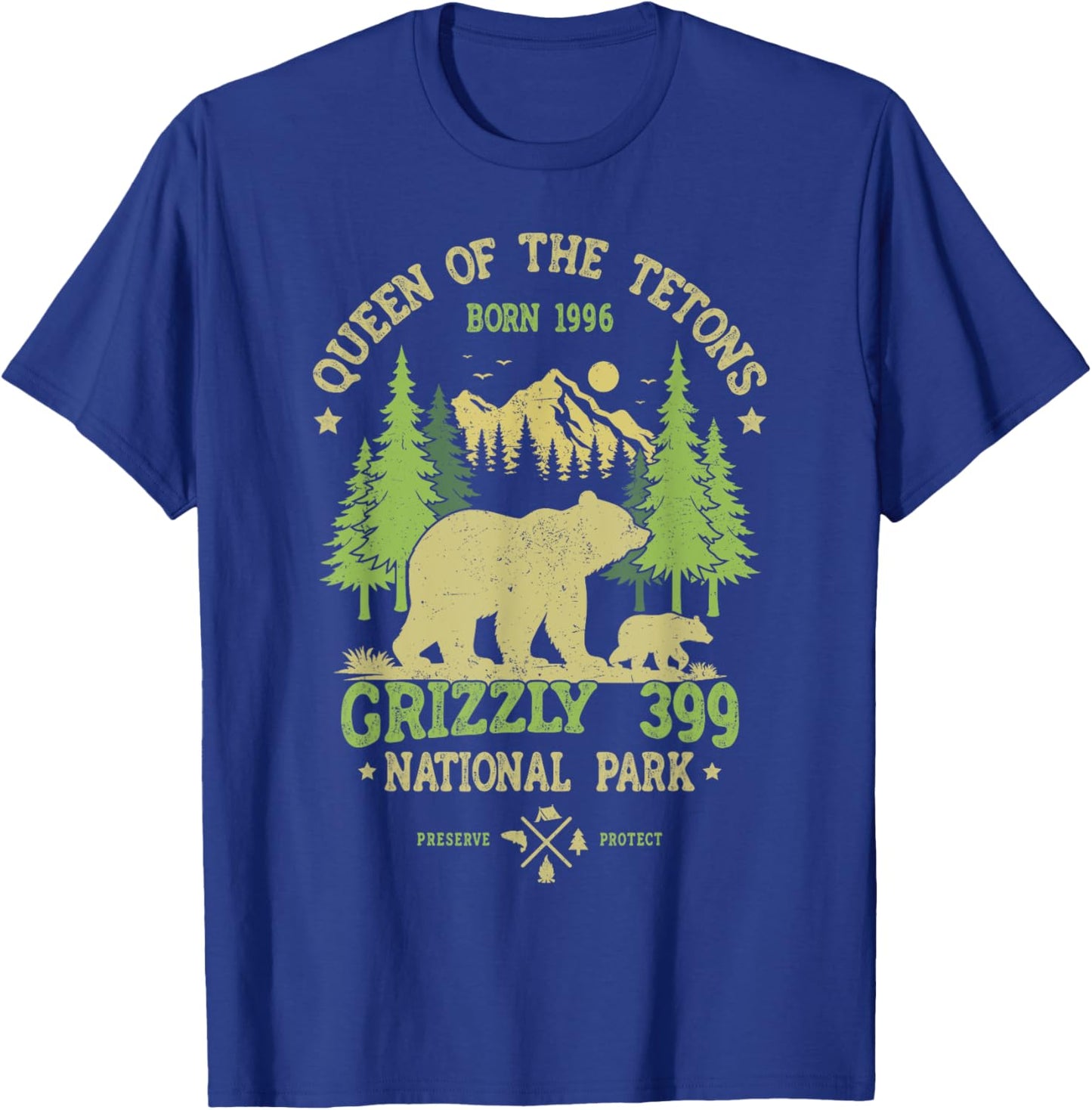Bear Lovers Queen Of The Tetons Grizzly 399 National Park T-Shirt - T-Shirt | Royal