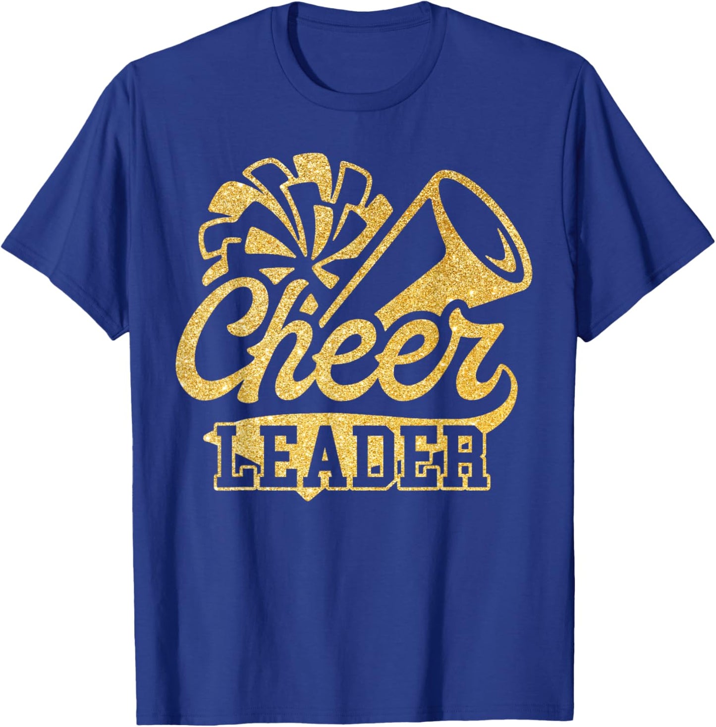 Cheer Leader Era Youth Cheerleader Cheerleading Black Gold T-Shirt - T-Shirt | Royal
