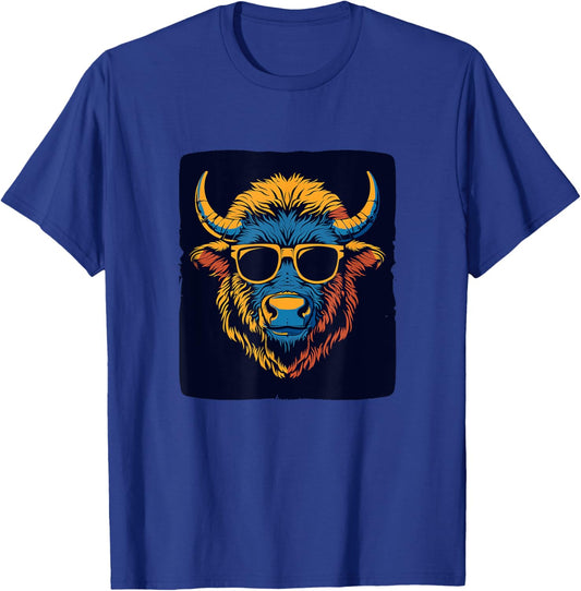 Cool looking Bison with Sunglasses Costume for Man and Woman T-Shirt - T-Shirt | Royal