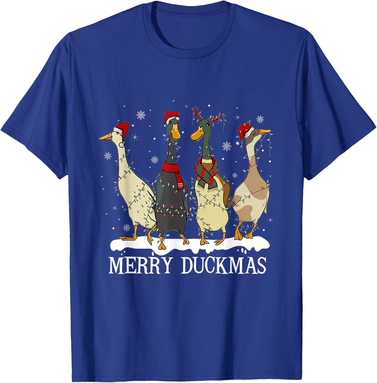 Merry Duckmas Funny Ducks Christmas Holiday Duck Lover T-Shirt - T-Shirt | Royal