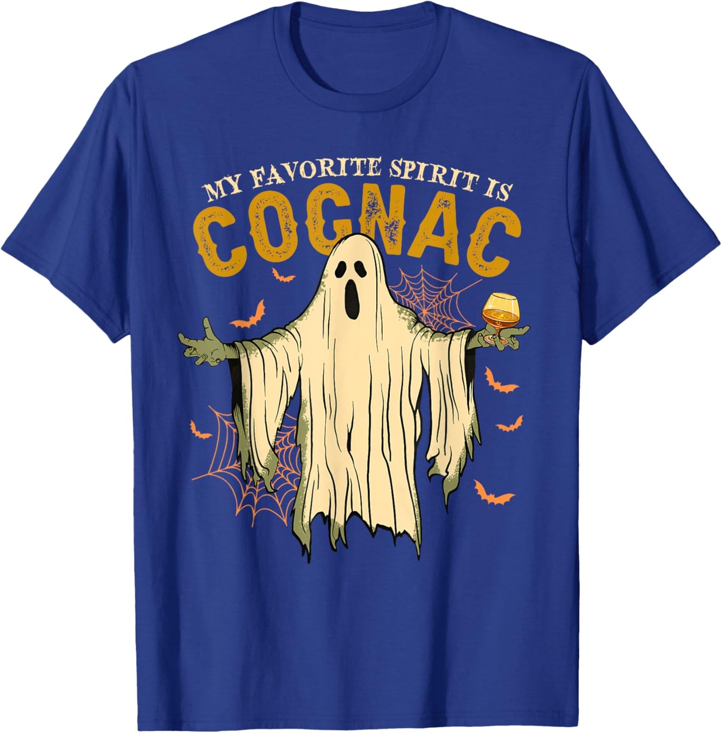 My Favorite Spirit Is Cognac Funny Ghost Halloween Costume T-Shirt - T-Shirt | Royal