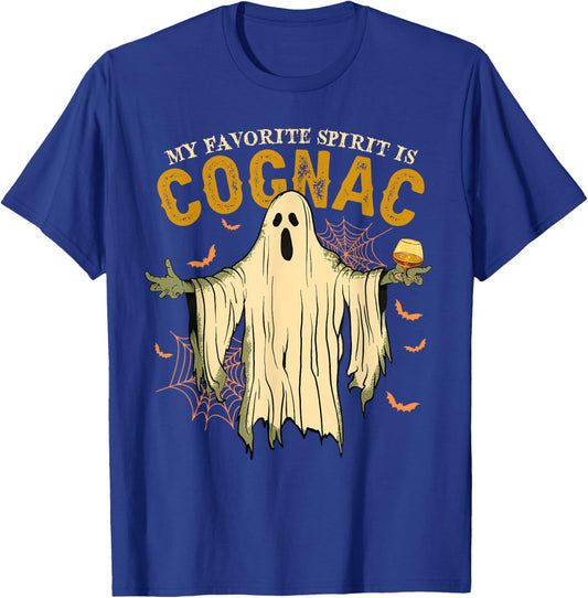 My Favorite Spirit Is Cognac Funny Ghost Halloween Costume T-Shirt - T-Shirt | Royal