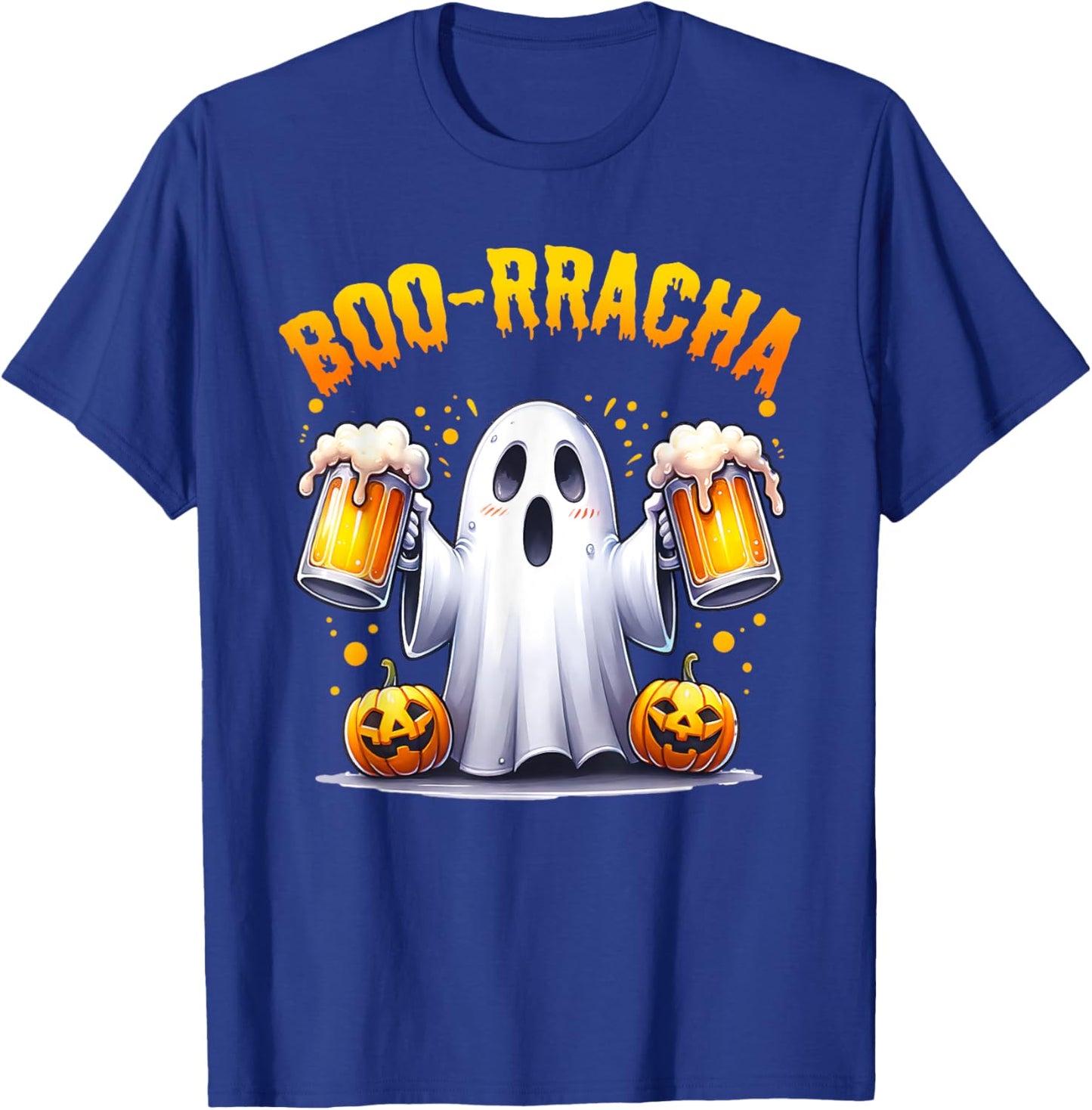Boo-racha Funny Halloween Ghost Beer Design Borracha T-Shirt - T-Shirt | Royal