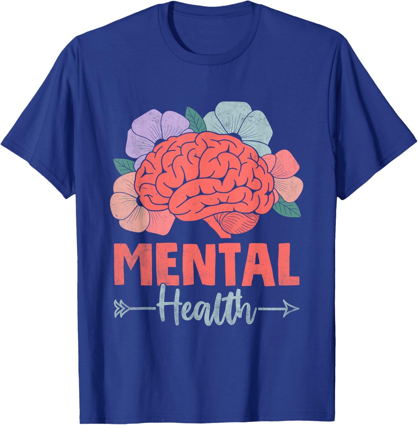 Brain Flower Mental Health Awareness Prevent Suicide T-Shirt - T-Shirt | Royal