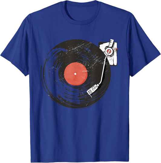 Vinyl Musician DJ Turntable Music Producer DJ T-Shirt - T-Shirt | Royal
