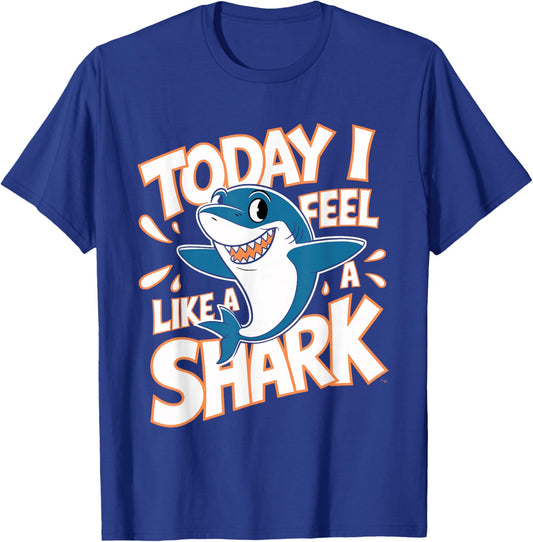 Today I feel like a Shark Design for Children | Kids Shark T-Shirt - T-Shirt | Royal