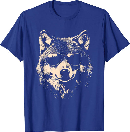 Funny Wolf Cool Rock and Roll Graphic T-Shirt - T-Shirt | Royal