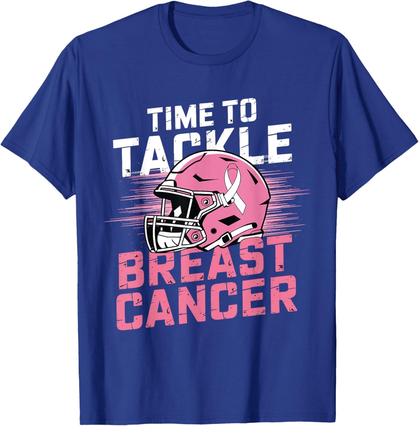 Time to Tackle Breast Cancer shirt Football Helmet Awareness T-Shirt - T-Shirt | Royal